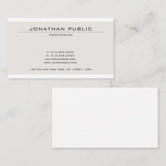 Carte De Visite Couleur Movée Créative Sleek Plain Professional (Devant / Derrière)