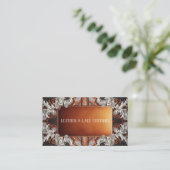 Carte De Visite Couleur Multi Cuir & Dentelle Look Rustique Person (Debout devant)