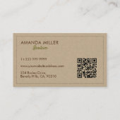 Carte De Visite Couleur naturelle texture de ligne classique (Dos)