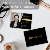 Carte de visite couleur noire, Modèle photo de mas