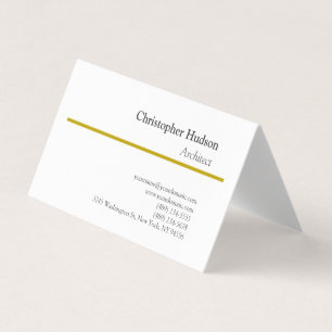 Carte De Visite Couleur or blanc minimaliste simple