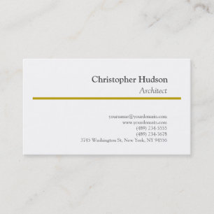 Carte De Visite Couleur or blanc minimaliste simple