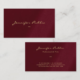 Carte De Visite Couleur Or Personnalisée Script Luxe Premium épais