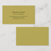 Carte De Visite Couleur Or Simple Professionnel Moderne Minimalist (Devant / Derrière)