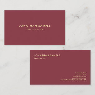 Carte De Visite Couleur Or Texte Élégant Design minimaliste Luxueu
