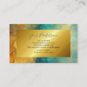 Carte De Visite couleur or turquoise chic moderne (Dos)