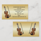 Carte De Visite Couleur or violoniste (Devant / Derrière)