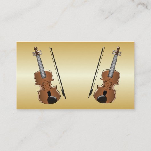 Carte De Visite Couleur or violoniste (Dos)