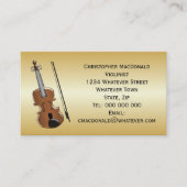 Carte De Visite Couleur or violoniste (Devant)
