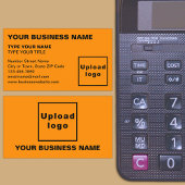 Carte de visite couleur orange des textes alignés 