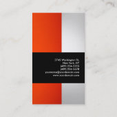 Carte de visite couleur orange gris noir rayures (Dos)
