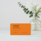 Carte De Visite Couleur orange néon moderne (Debout devant)