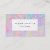 Carte De Visite Couleur pastel mauve Abstraite Liquide Iridescente (Devant)