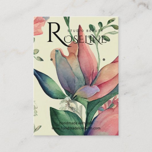 Carte De Visite Couleur pastel mignonne fleur violet Écran d'oreil (Devant)