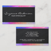 Carte De Visite Couleur Pastel Trim | Cuir noir (Devant / Derrière)