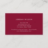 Carte De Visite Couleur personnalisée avec l'agent immobilier de l (Dos)