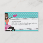 Carte De Visite Couleur personnalisée Boulangerie chef femme améri (Dos)