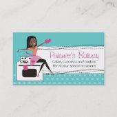 Carte De Visite Couleur personnalisée Boulangerie chef femme améri (Devant)