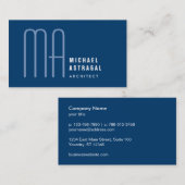 Carte De Visite Couleur personnalisée Monogramme professionnel (Devant / Derrière)