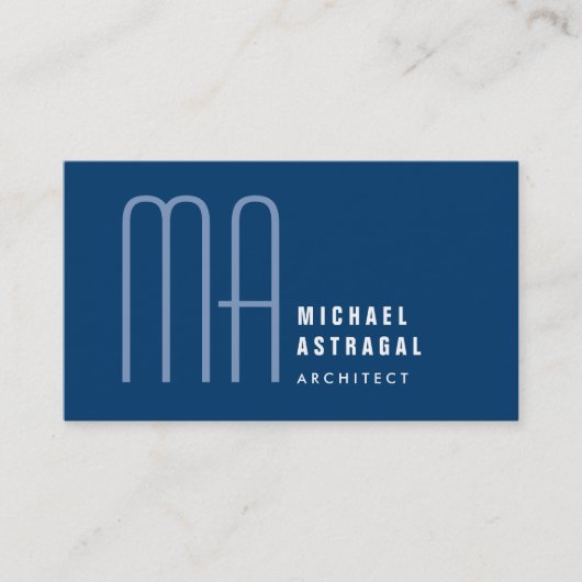 Carte De Visite Couleur personnalisée Monogramme professionnel (Devant)