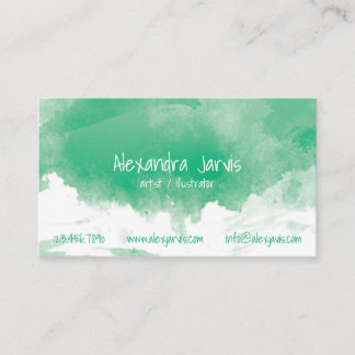 Carte De Visite Couleur pour aquarelle balayée artistique - vert