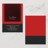 Carte De Visite Couleur professionnelle gris rouge rayée unique (Devant / Derrière)