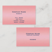 Carte de visite couleur rose (Devant / Derrière)