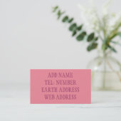 Carte de visite couleur rose (Debout devant)