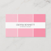 Carte De Visite Couleur rose éditable, designer d'intérieur modern (Devant)