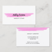 Carte De Visite Couleur rose simple brosse (Devant / Derrière)