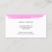 Carte De Visite Couleur rose simple brosse (Dos)
