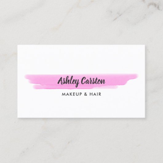 Carte De Visite Couleur rose simple brosse (Devant)