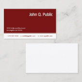 Carte De Visite Couleur rouge foncé (Devant / Derrière)