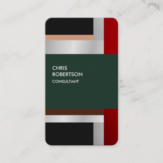 Carte De Visite Couleur rouge gris gris vert personnalisé (Devant)