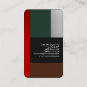 Carte De Visite Couleur rouge gris gris vert personnalisé (Dos)