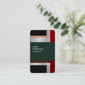 Carte De Visite Couleur rouge gris gris vert personnalisé (Debout devant)