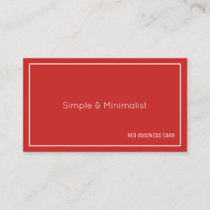 Carte De Visite Couleur rouge minimaliste
