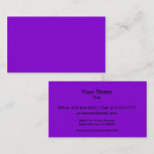 Carte De Visite Couleur simple et violette (Devant / Derrière)