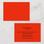 Carte De Visite Couleur solide écarlate (Devant / Derrière)