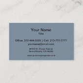 Carte De Visite Couleur solide gris ardoise (Dos)