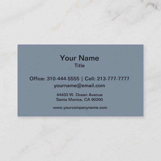 Carte De Visite Couleur solide gris ardoise (Dos)