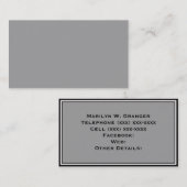 Carte De Visite Couleur solide : gris foncé (Devant / Derrière)