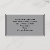 Carte De Visite Couleur solide : gris foncé (Dos)