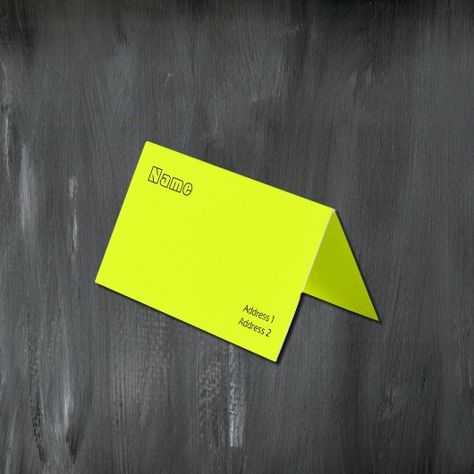 Carte De Visite couleur solide jaune fluorescent