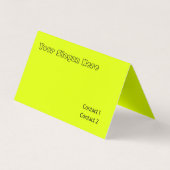 Carte De Visite couleur solide jaune fluorescent (Dos)