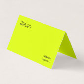 Carte De Visite couleur solide jaune fluorescent (Devant)