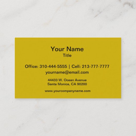 Carte De Visite Couleur solide or (Dos)