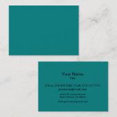 Carte De Visite Couleur solide turquoise (Devant / Derrière)