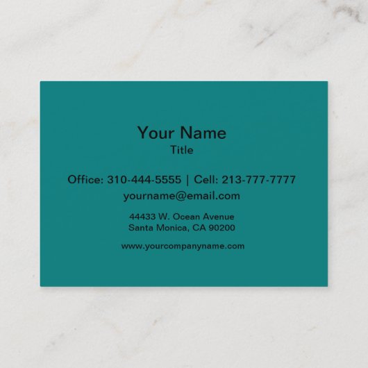 Carte De Visite Couleur solide turquoise (Dos)
