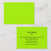 Carte De Visite Couleur solide vert fluorescent (Devant / Derrière)